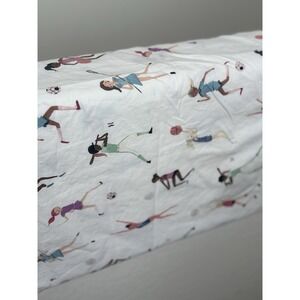 Pottery Barn Kids girls SPORTS   Print Set of 2 Standard Pillow Cases Pink Blue